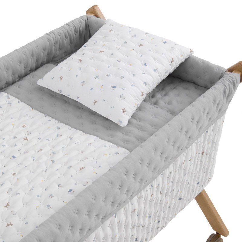 Cambrass MINICUNA TIJERA MADERA HOUSE AZUL/NATURAL 55x87x74 CM