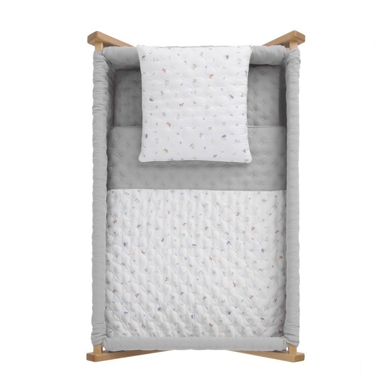 Cambrass MINICUNA TIJERA MADERA HOUSE AZUL/NATURAL 55x87x74 CM