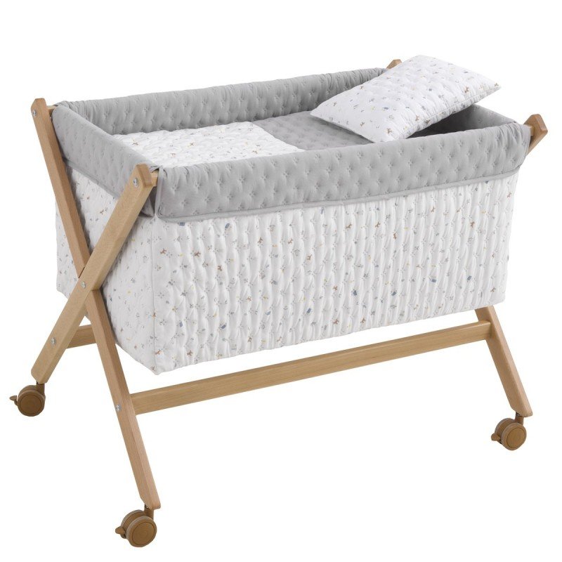 Cambrass MINICUNA TIJERA MADERA HOUSE AZUL/NATURAL 55x87x74 CM