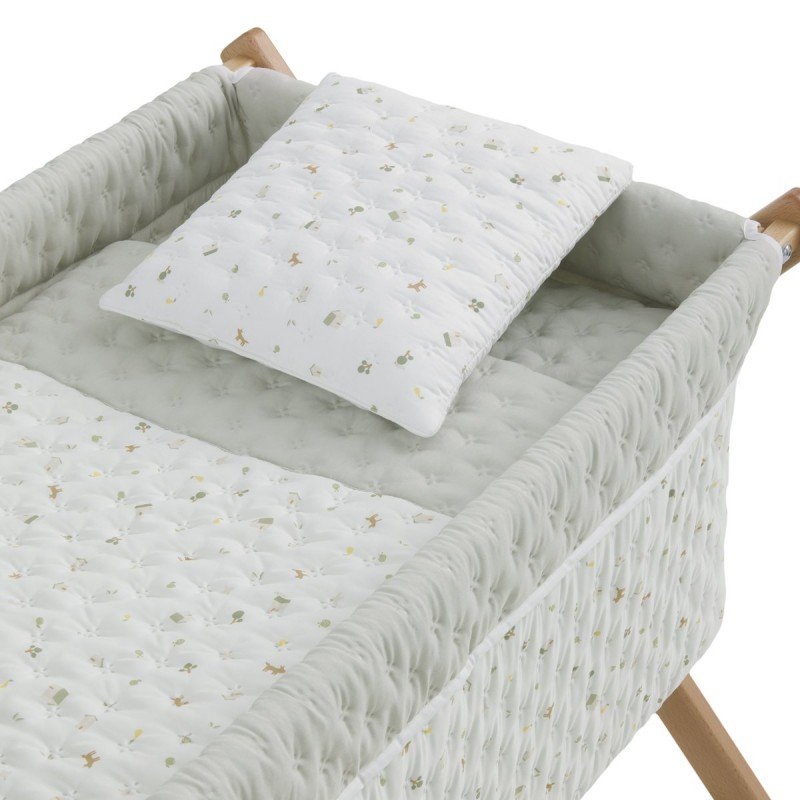 Cambrass MINICUNA TIJERA MADERA HOUSE MINT/NATURAL 55x87x74 CM