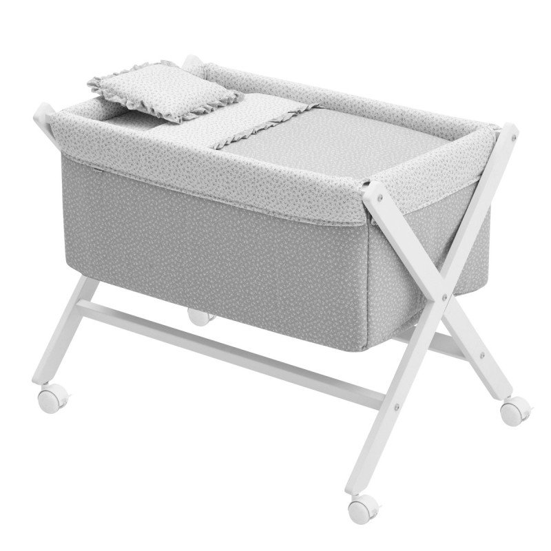 Cambrass MINICUNA TIJERA MADERA LIBERTY GRIS/BCO 55x87x74 CM