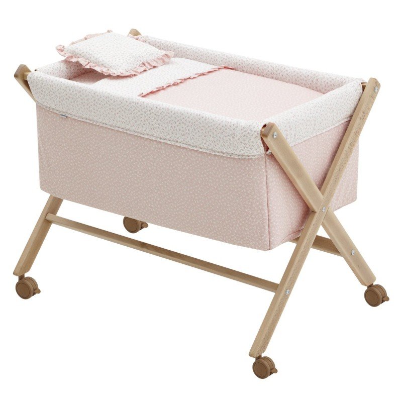 Cambrass MINICUNA TIJERA MADERA LIBERTY ROSA/NATURAL 55x87x74 CM