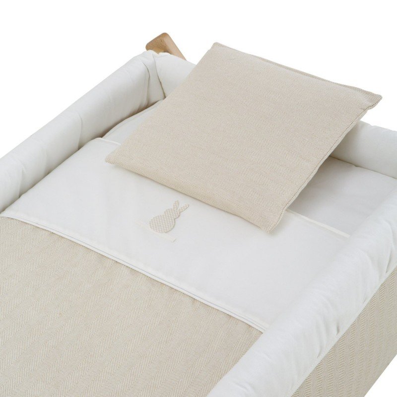 Cambrass MINICUNA TIJERA MADERA LINO BEIGE/NATURAL 55x87x74 CM