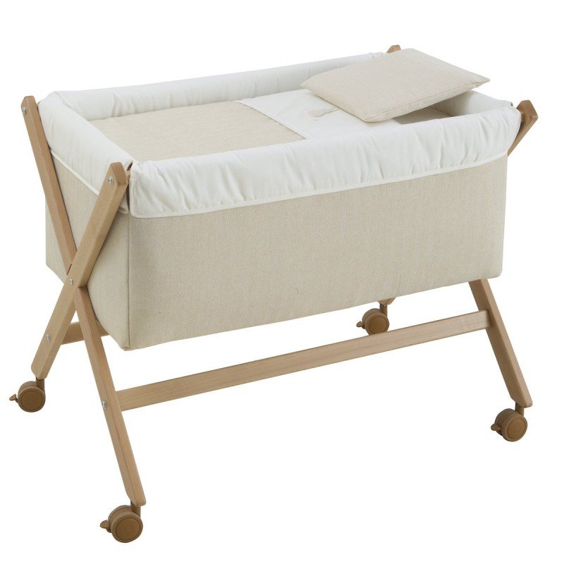 Cambrass MINICUNA TIJERA MADERA LINO BEIGE/NATURAL 55x87x74 CM