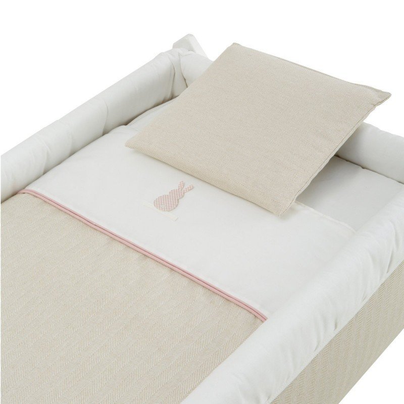 Cambrass MINICUNA TIJERA MADERA LINO ROSA/BCO 55x87x74 CM