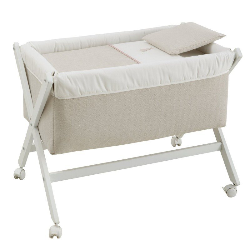 Cambrass MINICUNA TIJERA MADERA LINO ROSA/BCO 55x87x74 CM