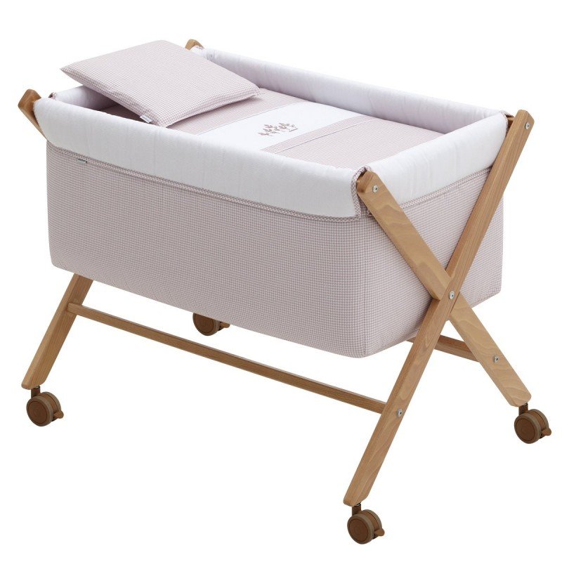 Cambrass MINICUNA TIJERA MADERA MINI WINDSORD ROSA/NATURAL 55x87x74 CM