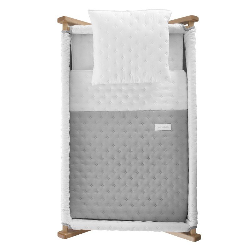 Cambrass MINICUNA TIJERA MADERA SOFT GRIS/NATURAL 55x87x74 CM