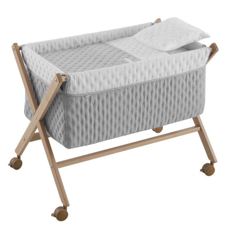 Cambrass MINICUNA TIJERA MADERA SOFT GRIS/NATURAL 55x87x74 CM