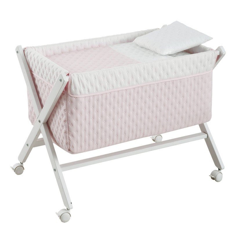 Cambrass MINICUNA TIJERA MADERA SOFT ROSA/BCO 55x87x74 CM