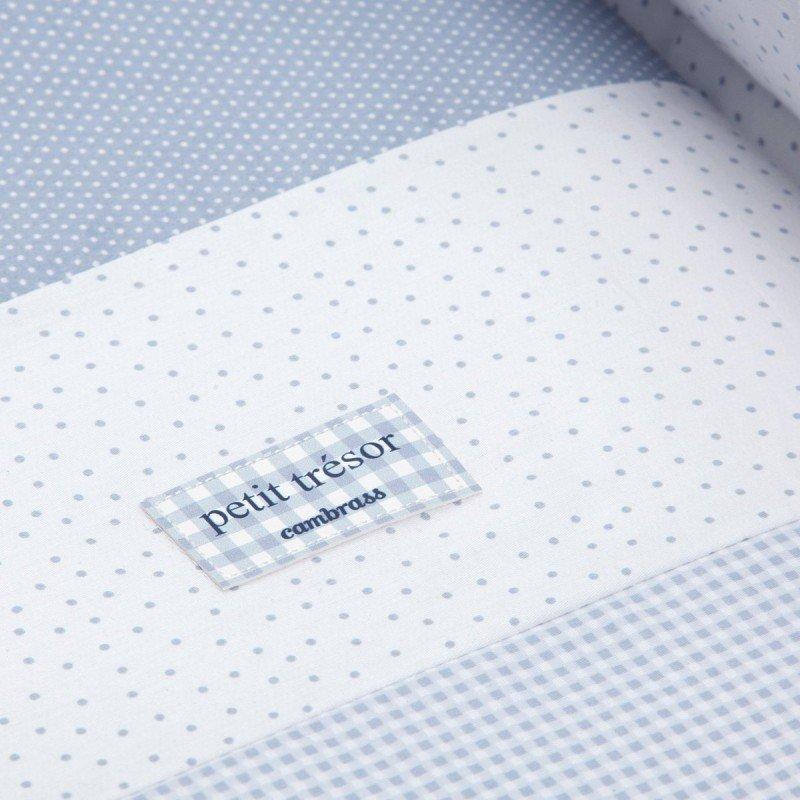 Cambrass MINICUNA TIJERA MADERA VICHY10 CELESTE/NATURAL 55x87x74 CM