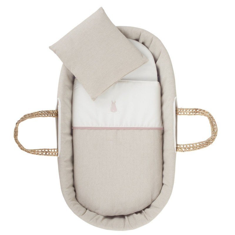 Cambrass MOISES PALMA ACOLCH+PATA M.BCO LINO ROSA/BCO 39x80x25 CM