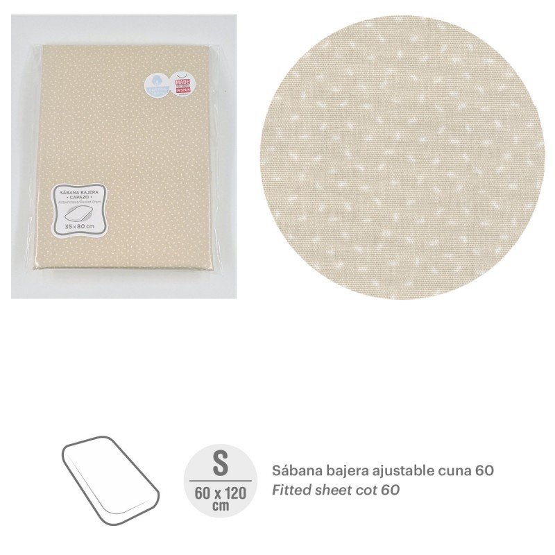 Cambrass SABANA BAJERA AJUST. (CUNA 60) 60x120x17 CM SKY BEIGE