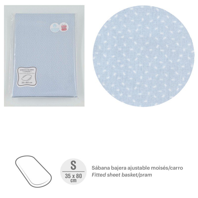 Cambrass SABANA BAJERA AJUST.MOISES/CAR 35x80x7 CM SKY CELESTE