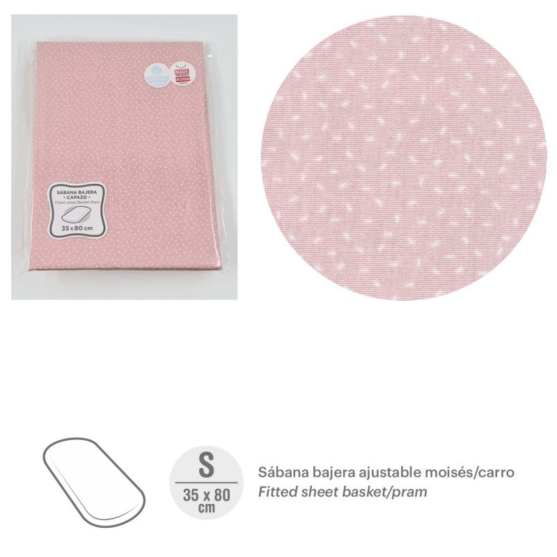 Cambrass SABANA BAJERA AJUST.MOISES/CAR 35x80x7 CM SKY ROSA