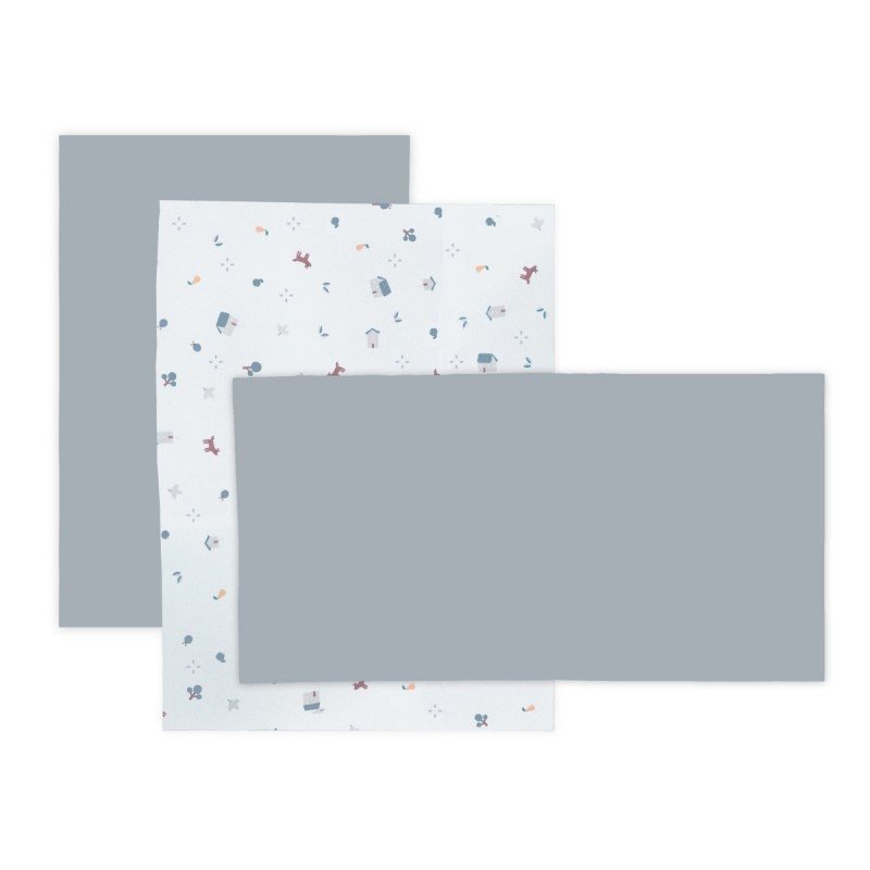 Cambrass SABANA CUNA 3 PCS (CUNA 60) 60x120x1 CM HOUSE AZUL