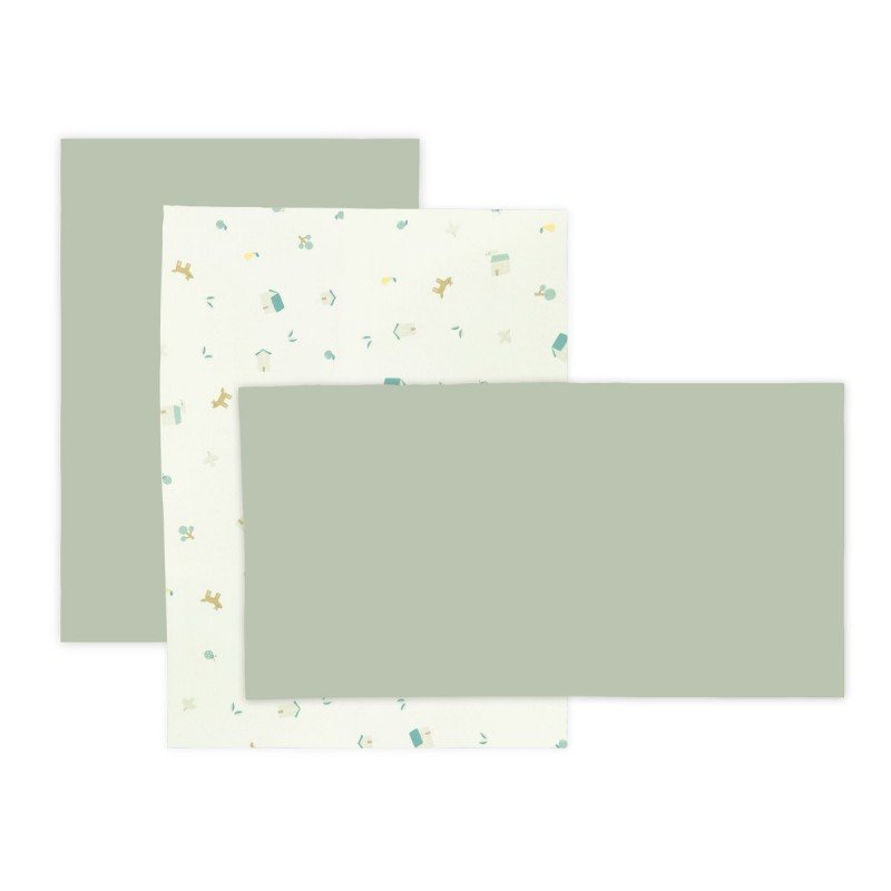 Cambrass SABANA CUNA 3 PCS (CUNA 60) 60x120x1 CM HOUSE MINT