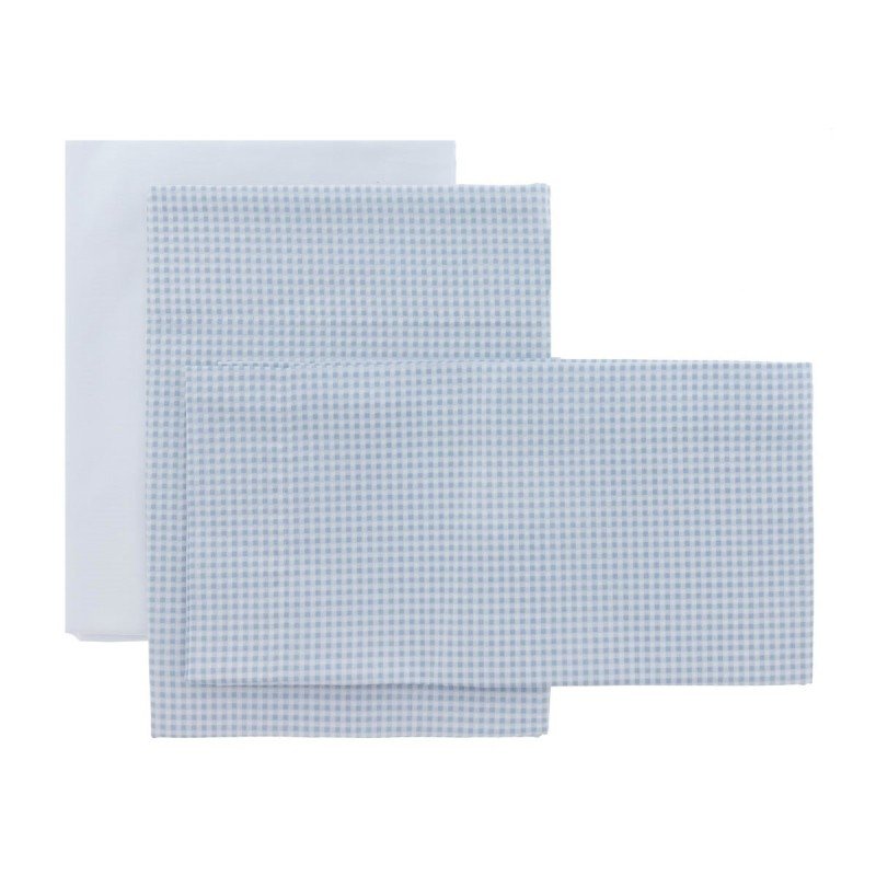 Cambrass SABANA CUNA 3 PCS (CUNA 70) 120x180x1 CM VICHY10 CELESTE
