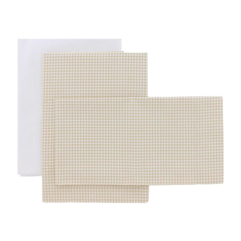 Cambrass SABANA MOISES/CARRO 3 PCS 80x120x1 CM VICHY10 BEIGE
