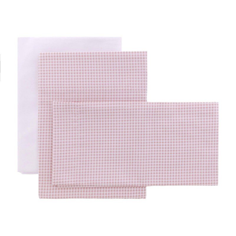 Cambrass SABANA MOISES/CARRO 3 PCS 80x120x1 CM VICHY10 ROSA