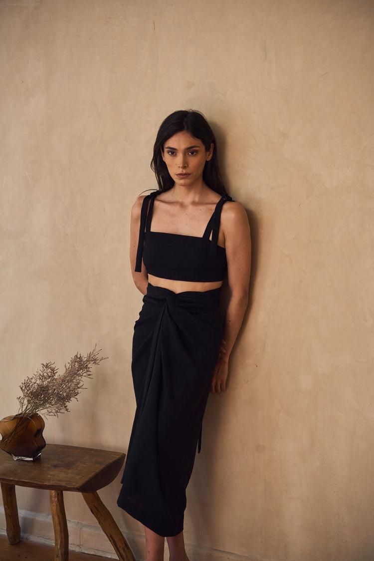 Camille Bali Black Tied Top