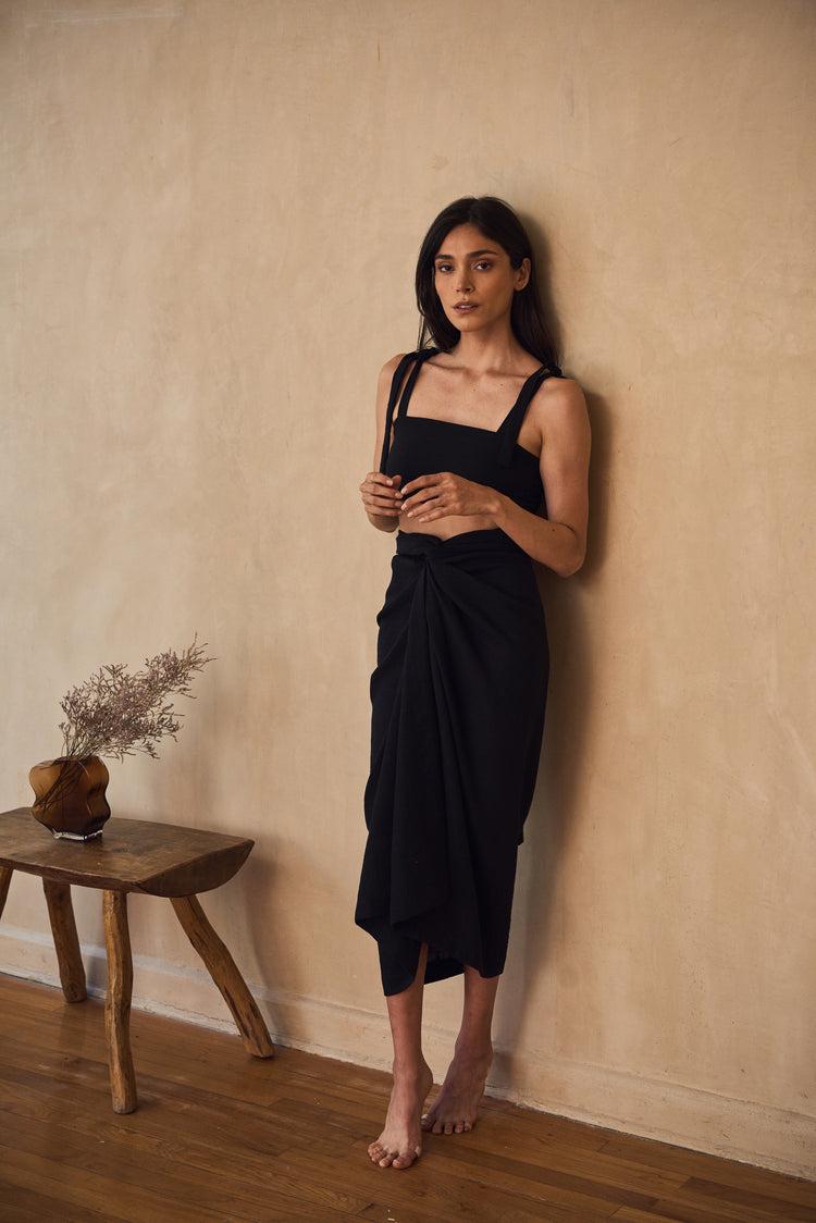 Camille Bali Black Wrap Pareo