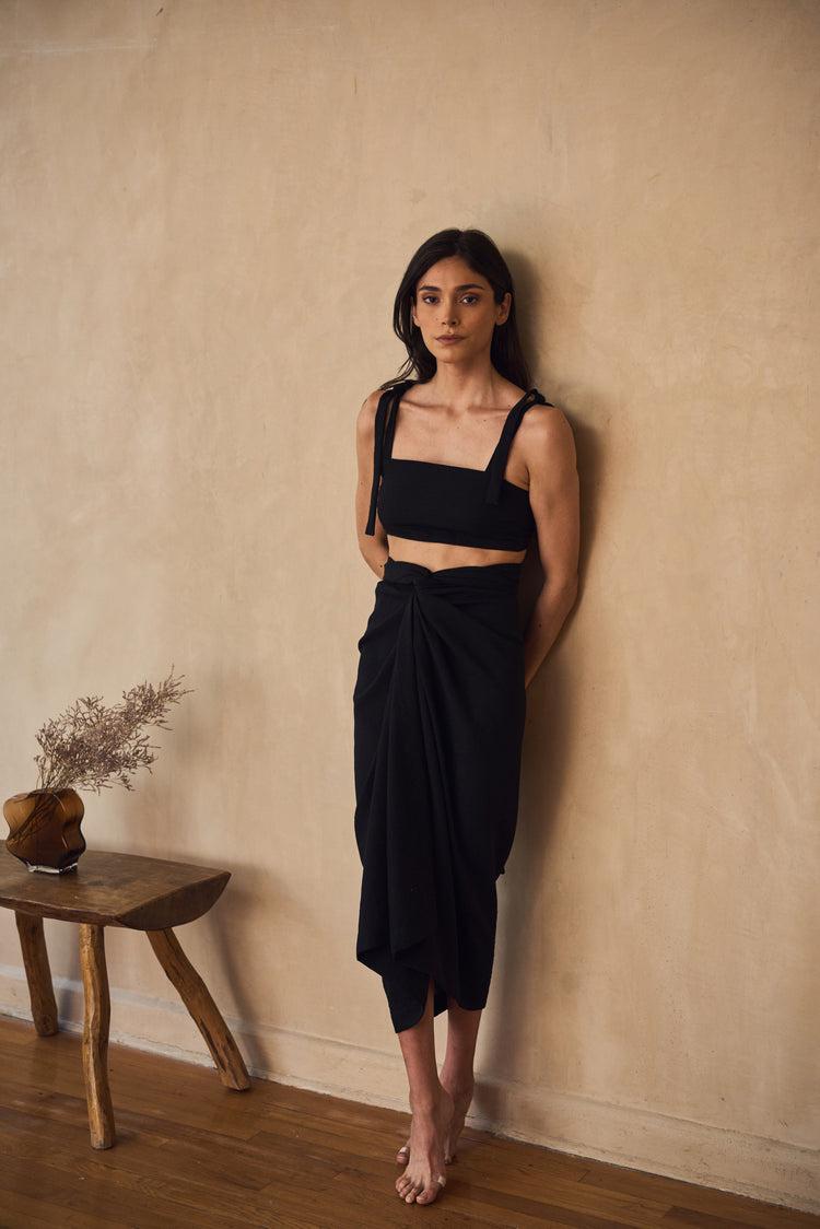 Camille Bali Black Wrap Pareo