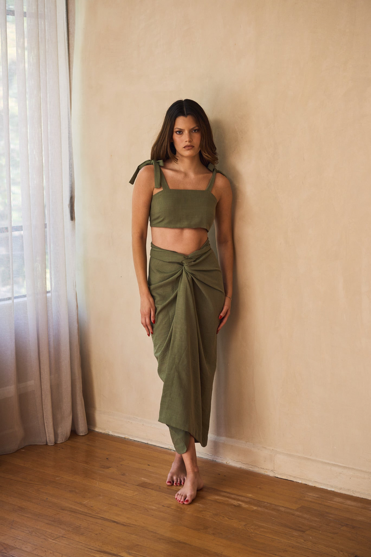 Camille Bali Olive Wrap Pareo