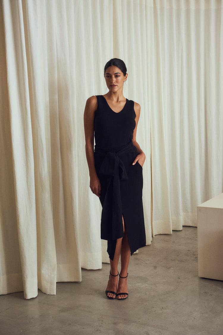 Camille Barcelona Black Knitted Skirt