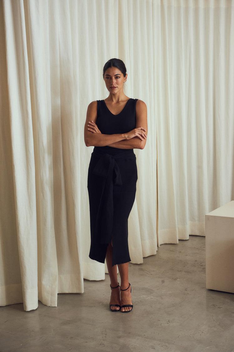 Camille Barcelona Black Knitted Skirt