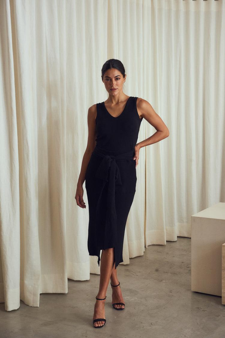 Camille Barcelona Black Knitted Skirt