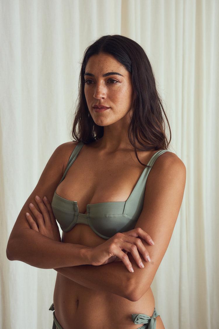 Camille Cabo Olive Bikini Top