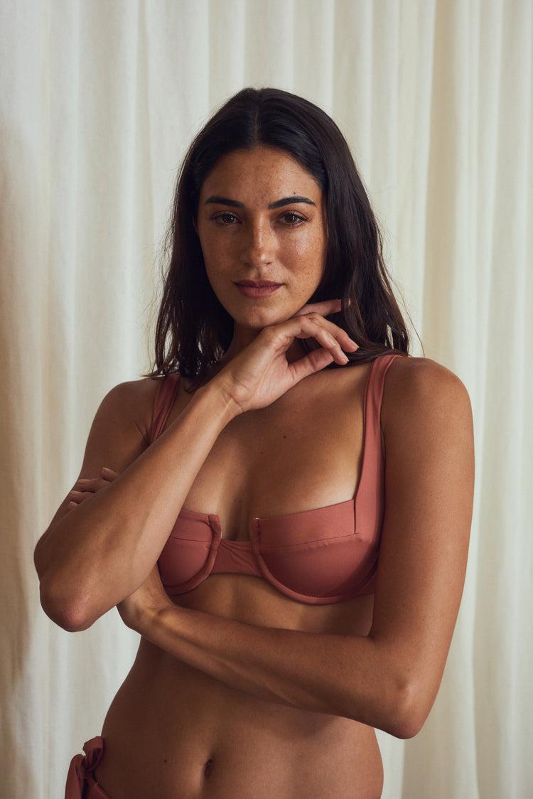 Camille Cabo Terracota Bikini Top