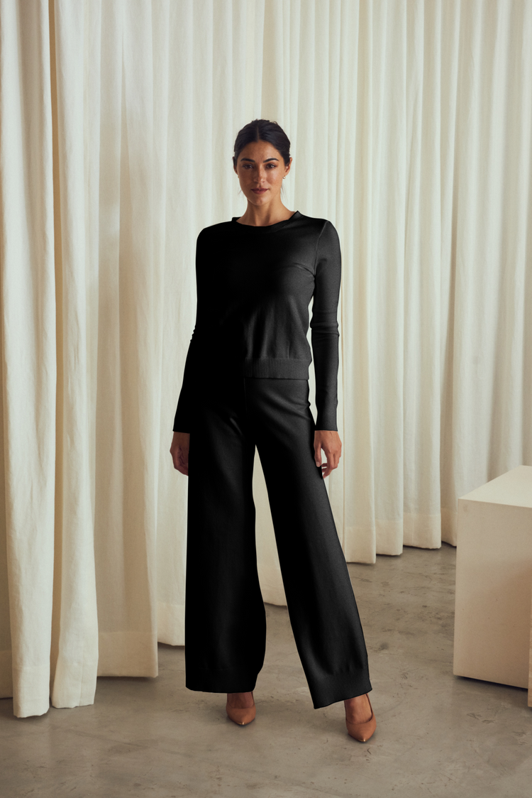 Camille Denver Black Knitted Pants