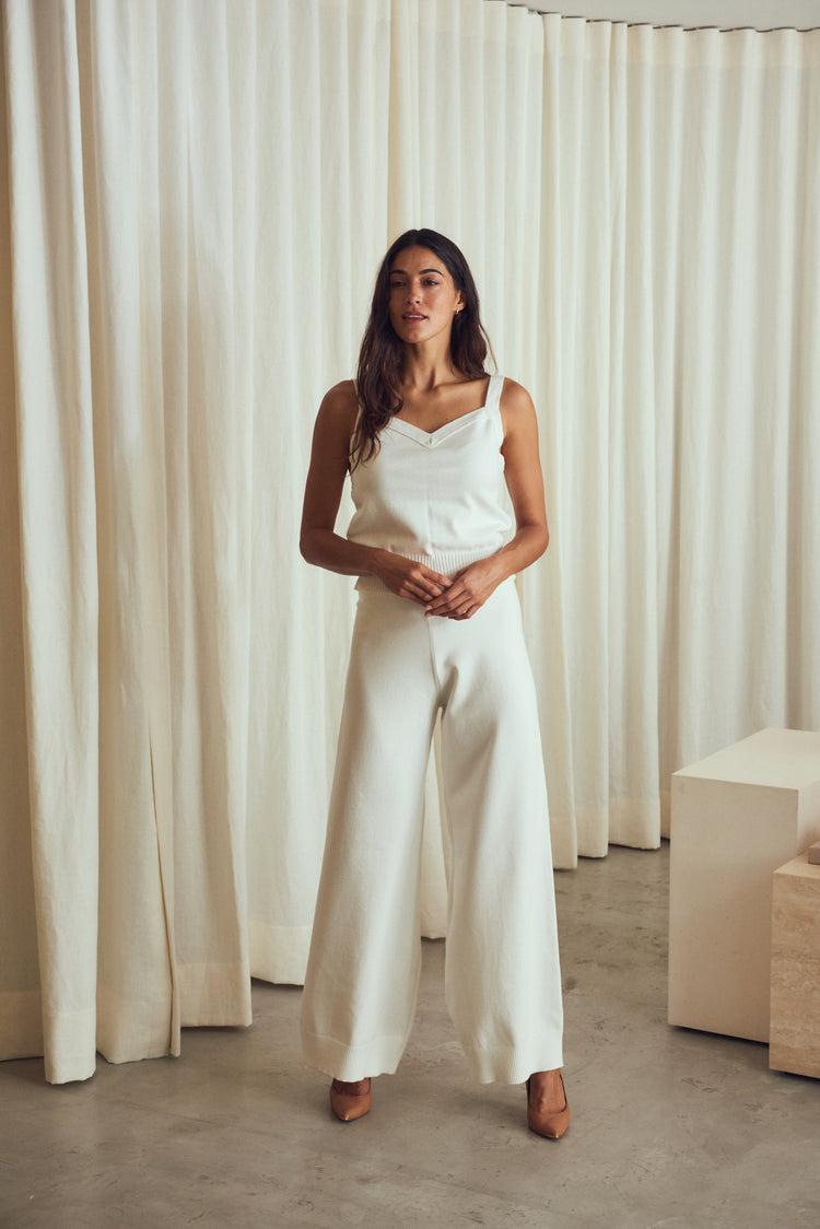 Camille Denver White Knitted Pants