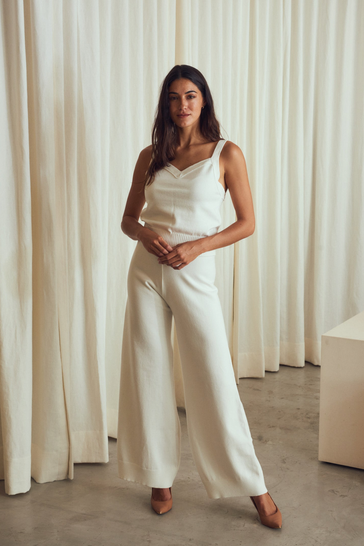 Camille Denver White Knitted Pants