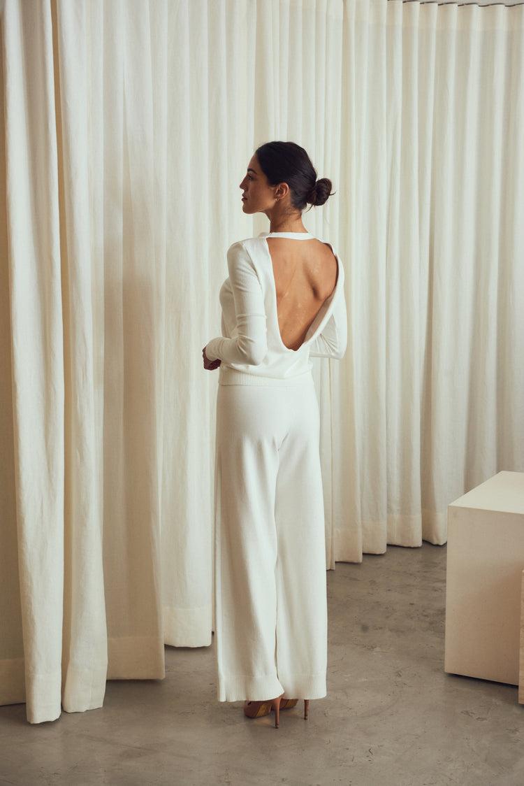 Camille Denver White Knitted Sweater