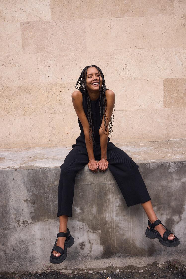 Camille Dubai Black Knitted Top