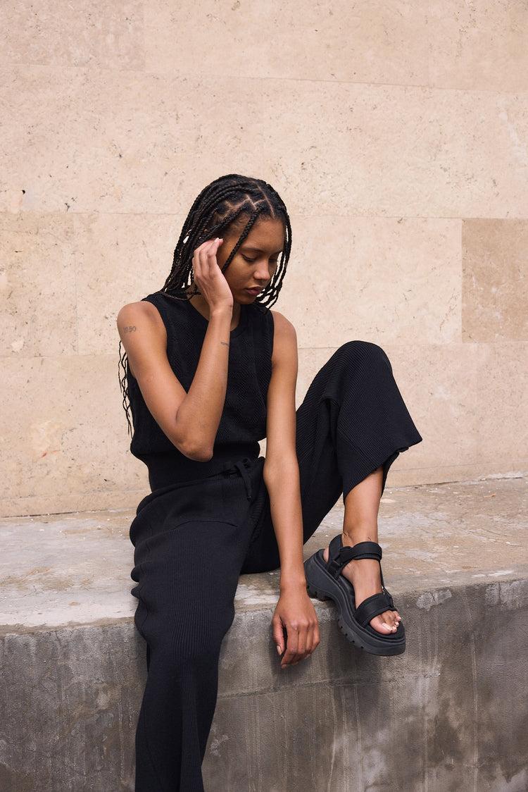 Camille Dubai Black Knitted Top