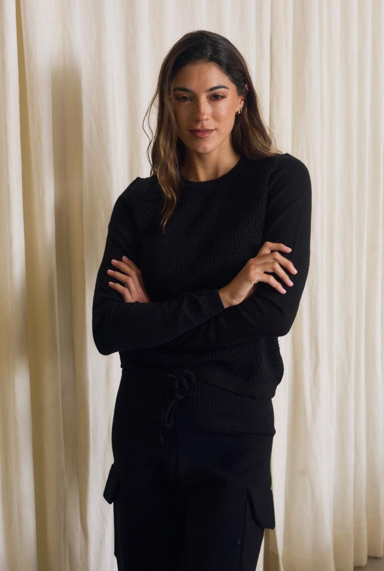 Camille Geneva Black Sweater