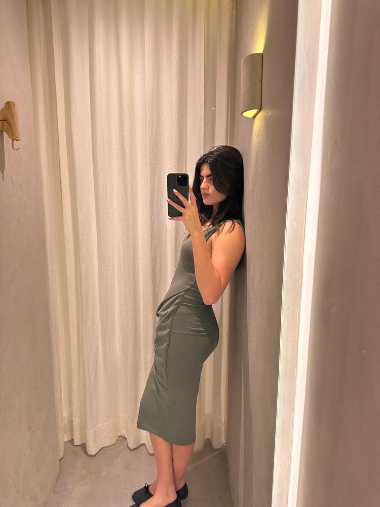 Camille Istanbul Olive Knitted Dress