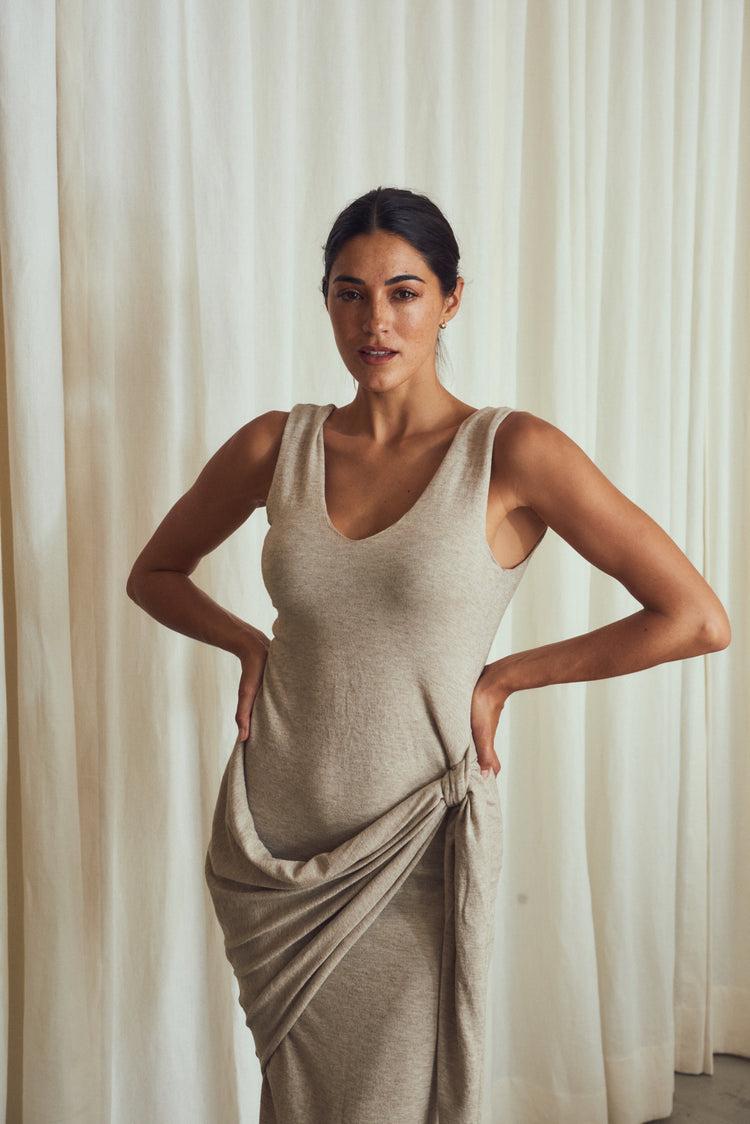 Camille Istanbul Taupe Knitted Dress