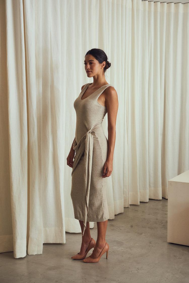 Camille Istanbul Taupe Knitted Dress