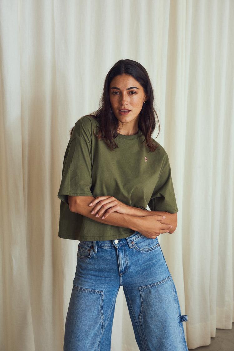 Camille L.A. Olive Heart Tee