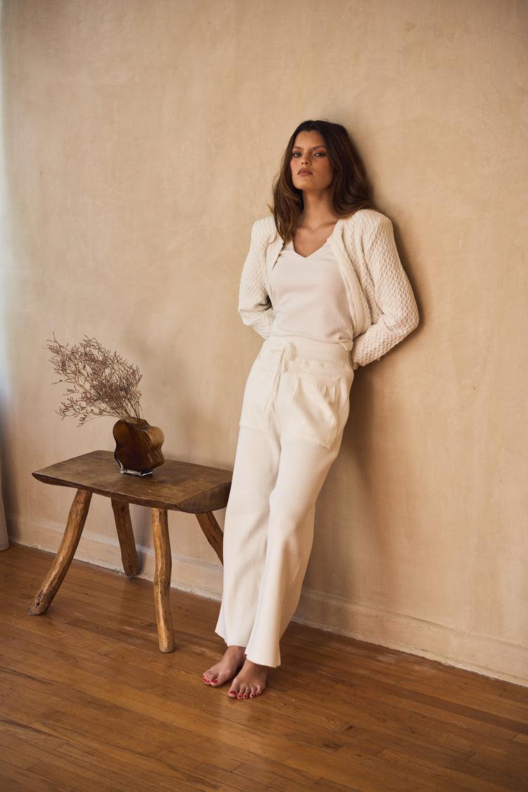 Camille Lisbon White Knitted Pants