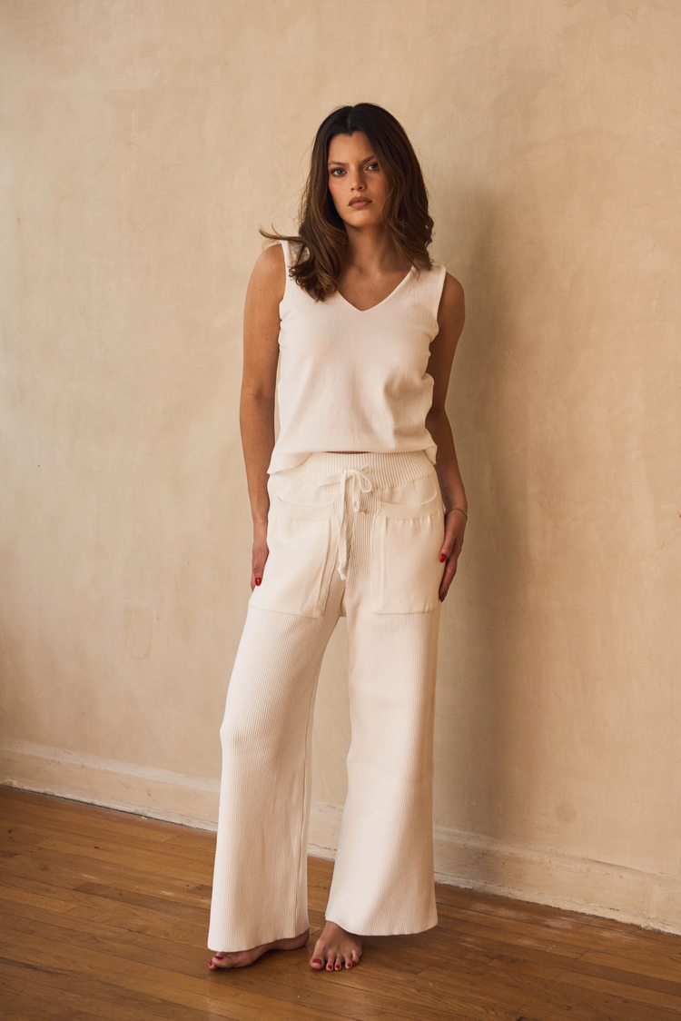 Camille Lisbon White Knitted Pants