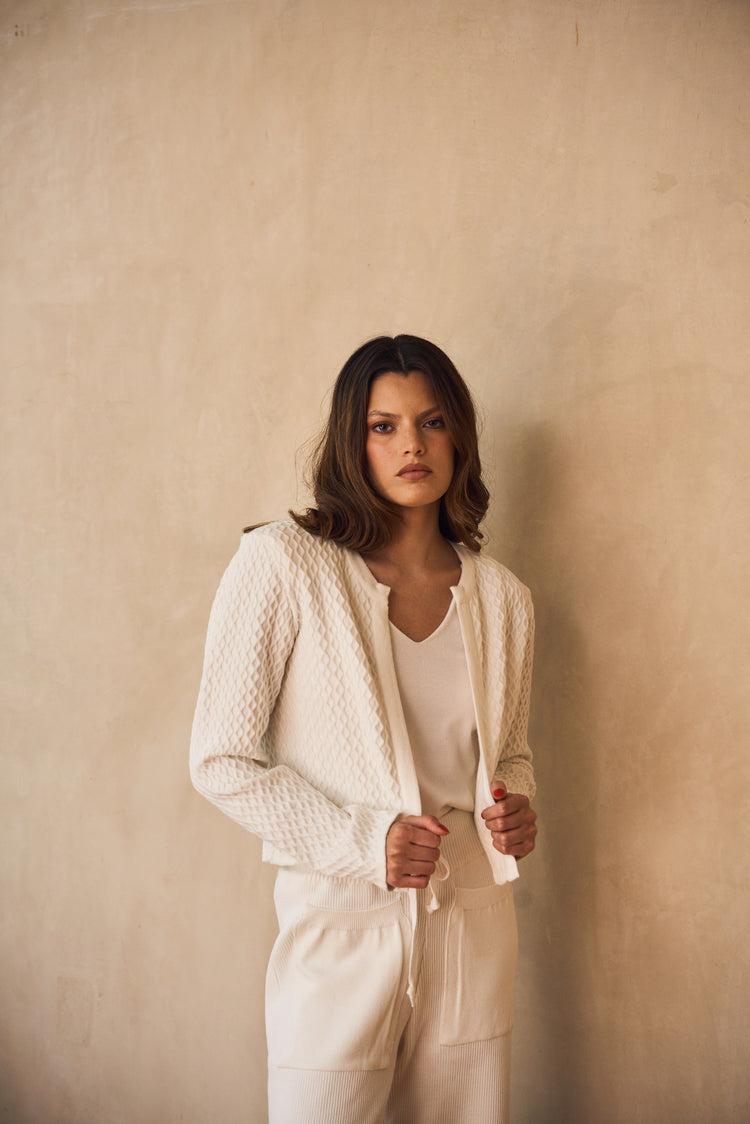Camille London White Knitted Jacket