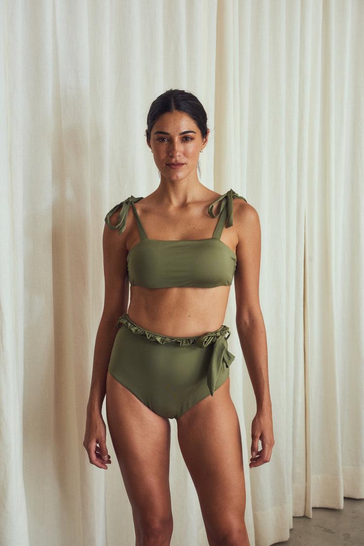 Camille Marbella Olive Bikini Top