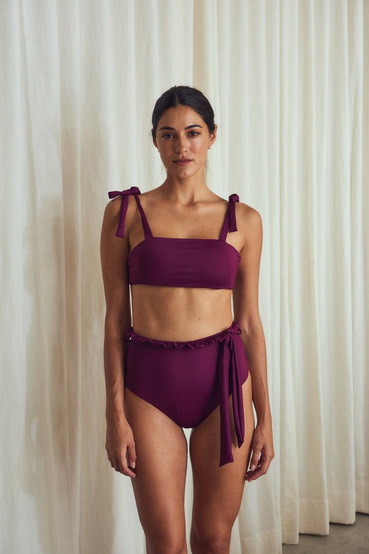 Camille Marbella Plum Bikini Top