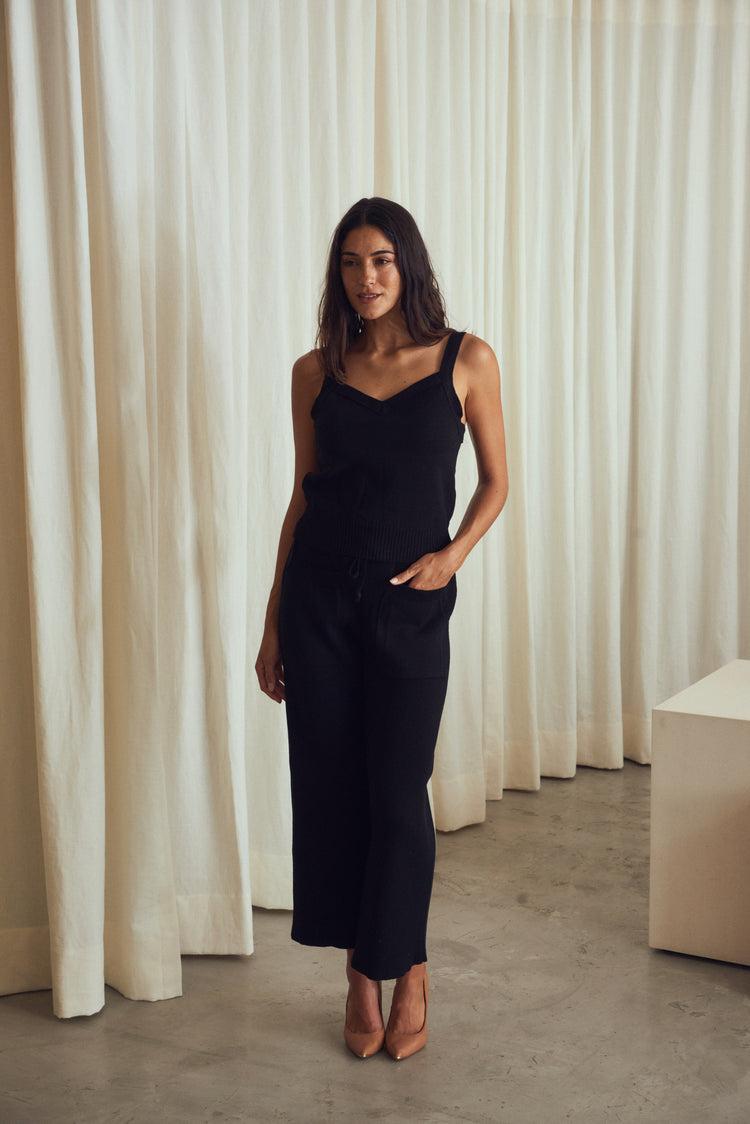 Camille Morocco Black Knitted Top